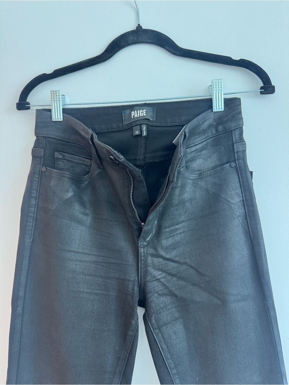 PAIGE Black Coated Jeans - Cindy style